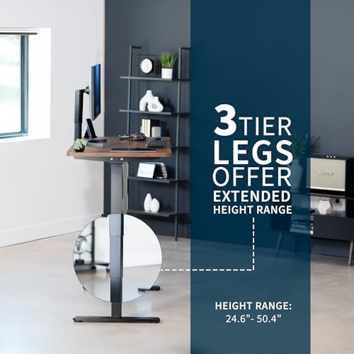 VIVO Rustic Vintage Brown 60 x 24 in Standing Desk, DESK-KIT-2B6N