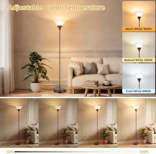Coucrek Floor Lamp for Living Room, Torchiere Standing Light
