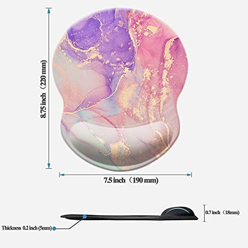 Mouse Pad with Wrist Support, Non Slip Mousepad Wrist Rest for Office, Computer, Laptop & Mac-Comfortable & Lightweight Ergonomic Support Mouse Mat(Pretty Marble-A)