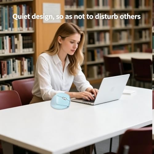 Vertical Wireless Mouse, Ergonomic Design, Dual Mode, 400mAh Type-C, 3 Adjustable Sensitivity Levels,Compatible with Windows/Laptop/Tablet,Suitable for Office & Study (Green)