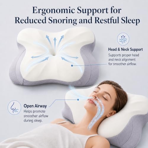 Cervical Neck Pillow for Pain Relief,Memory Foam Ergonomic Pillow