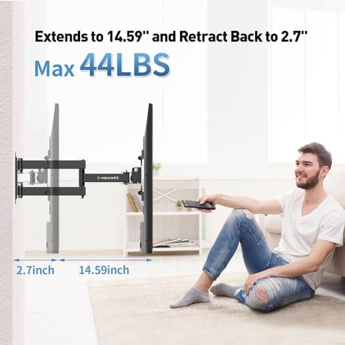 Full Motion TV Wall Mount with Swivel,Extension and Tilt for Most 13-42 inch LED LCD Flat Screen TVs & Monitors, Holds up to 44 lbs,Max VESA 200x200mm