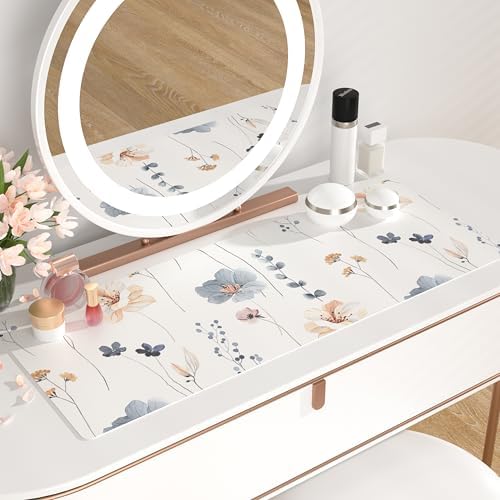 QIYI PU Leather Large Mouse Pad, Waterproof Desk Mat, 31.5" x 11.8", Sprigs