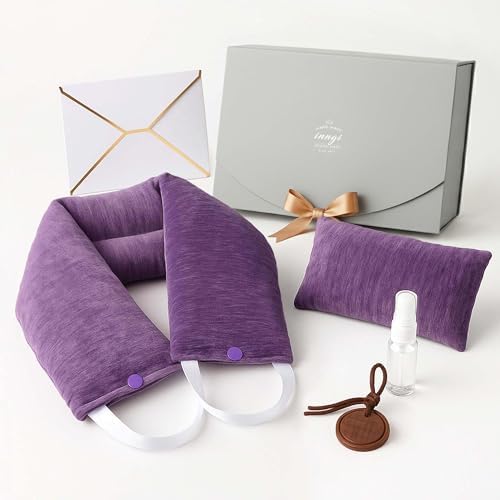 Premium Lavender Microwavable Neck Wrap Set, Heating Pad with Eye Pillow