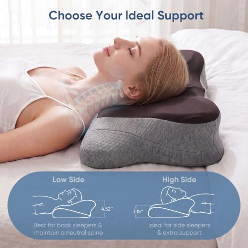 Cervical Neck Pillow, Memory Foam Contour Pillow, Queen