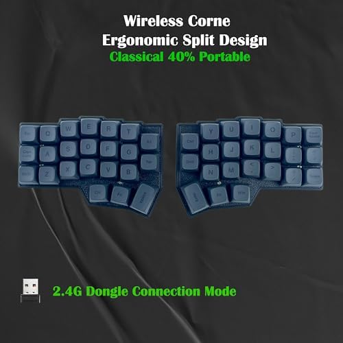 SZRKBD Corne Ergonomic Split Mechanical Keyboard Wireless 40% Layout Hot-Swappable QMK/Vial Programmable PBT XDA Keycap