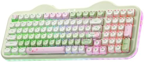 YUNZII C98 Cute Wireless Mechanical Keyboard(Green Mao, Candy Switch)