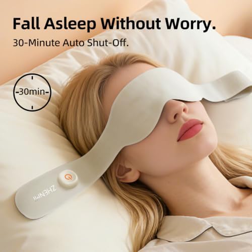 Heated Eye Mask & Cordless Neck Heating Pad, 2-in-1 Eye & Neck Heating Wrap, Wearable Design, 3 Heat Levels, Fast Heating, USB Rechargeable, 30-Min Auto Shut-Off