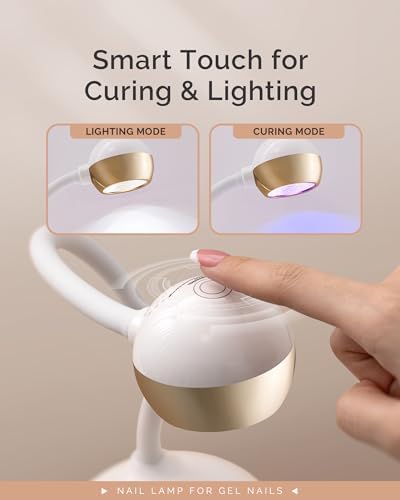 MelodySusie 360° 2-in-1 Gooseneck Nail Lamp S-Pro09M for Detail Work