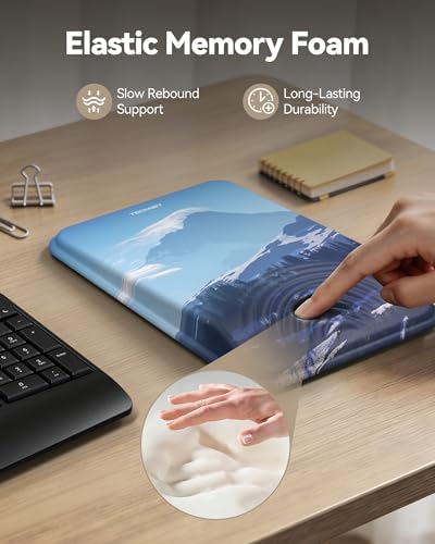 TECKNET Ergonomic Mouse Pad with Wrist Rest, All-Day Comfort & Pain Relief