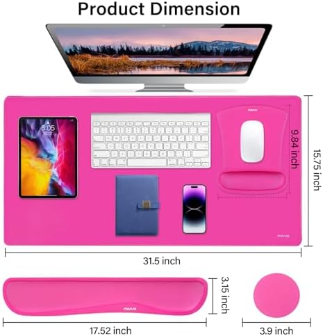 MOSISO Keyboard Mouse Pad Set, Large Gaming Mousepad&Keyboard Wrist Rest
