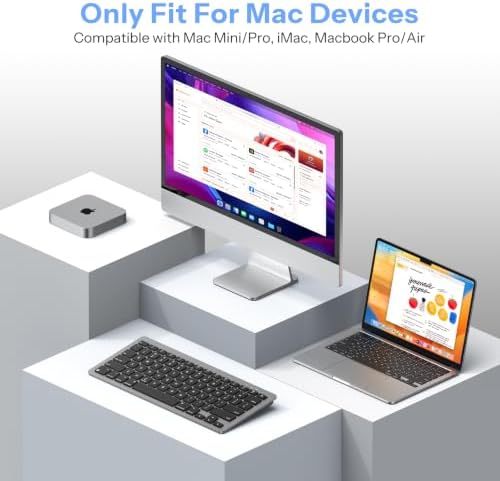 OMOTON Wireless Keyboard for Mac, USB-C Rechargeable, Bluetooth ONLY