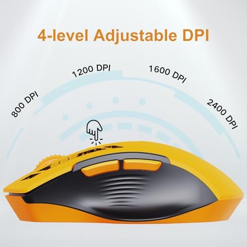 Uineer Wireless Mouse, 2.4GHz Rechargeable Computer Mouse, Battery Display