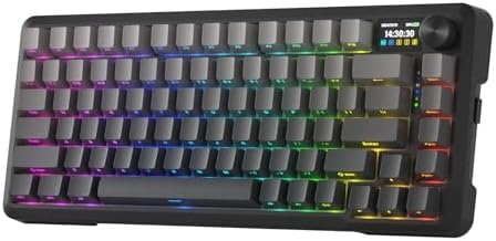 Redragon K724 PRO Wireless 81-Key Gasket Gaming Keyboard, TFT Screen & Knob
