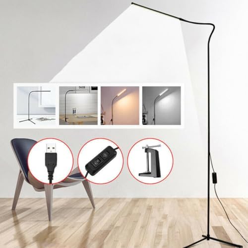 Alipis Dimmable Gooseneck Desk Lamp with Clip, LED Eye Protection