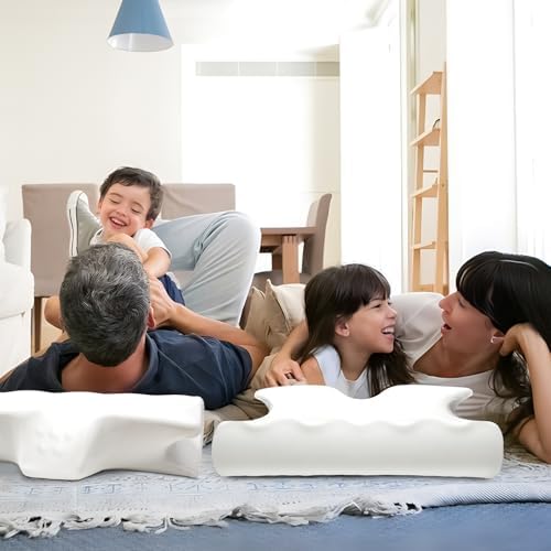 Cervical Pillow for Neck Pain Relief, Cooling Contour Memory Foam Pillows Support Odorless Ergonomic Neck Pillow Adjustable Orthopedic Bed Pillow for Side Back Stomach Sleeper with Pillowcase,White