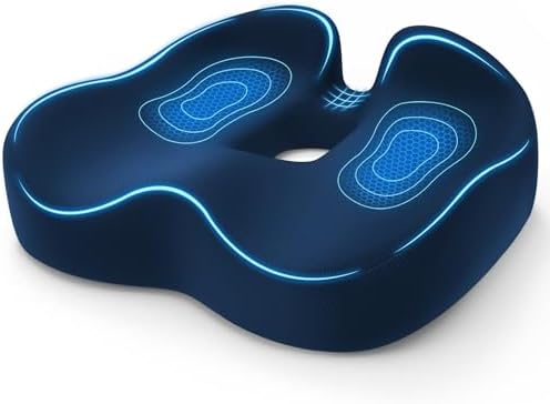 TushGuard 5-Zone Ergonomic Seat Cushion with Coccyx Cutout, Blue