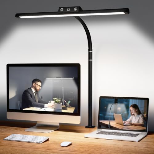 LED Desk Lamp for Home Office, Flexible Gooseneck Desk Lamp with Clamp