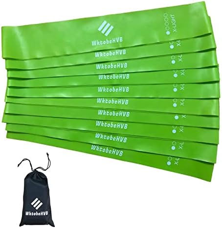 Resistance Loop Exercise Bands-5/10 Pack-10/12 Inch Stretch Bands for Working Out with Carry Bag-Elastic Bands for Physical Therapy, Rehab, Yoga, Pilates and Strength Training at Home or Gym