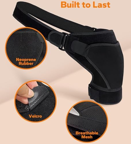 Pink Shoulder Brace, Adjustable Large Size Shoulder Support for Men and Women Spoorts and Relife of Pain (Pink)