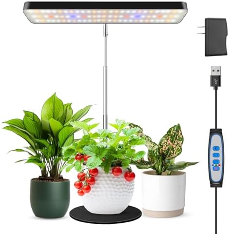 Wiaxulay Grow Lights for Indoor Plants,11in Full Spectrum Desk Growing Lamp