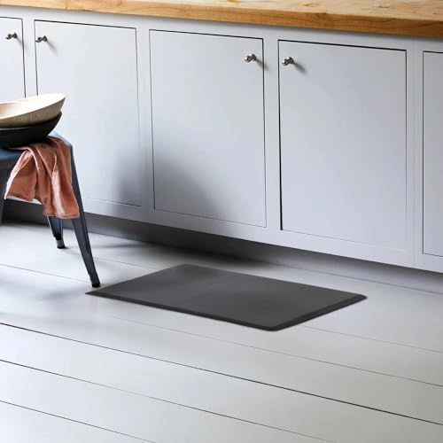 Hauteloom Kitchen Mat - Cushioned Anti Fatigue Rug - Waterproof, Non Slip - Standing and Comfort Desk/Floor Mats for House Sink Office - Black - 20" x 32"
