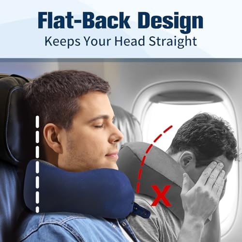 Cirorld Neck Pillow for Traveling, Travel Pillows for Airplanes Navy