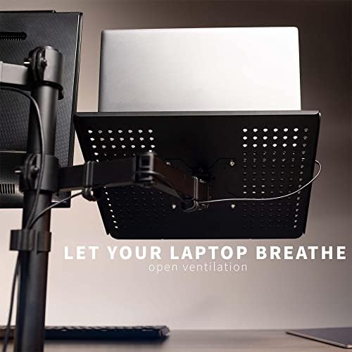 VIVO Black Fully Adjustable 13 to 32 inch Single Computer Monitor and Laptop Desk Mount Combo, Stand with Grommet Option, Fits up to 17 inch Laptops (STAND-V002C)