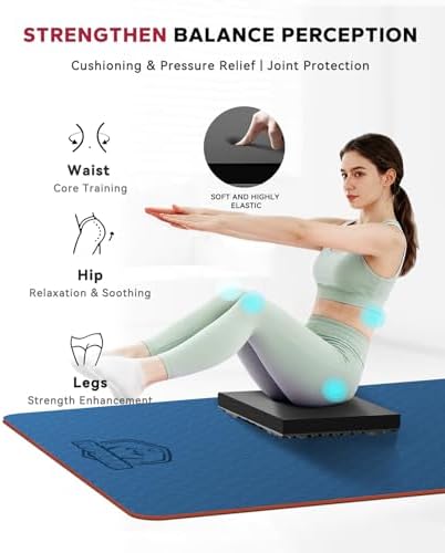 HAPBEAR Exercise Balance Pad - 15"x12" Non-Slip Textured Bottom Stability Training Mat - 2.25" Thick Soft Cushioned Foam for Physical Therapy, Core Training & Home Workouts