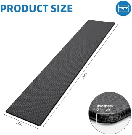 Kitchen Mats for Floor, Extra Long Anti-Fatigue Kitchen Rug, Black