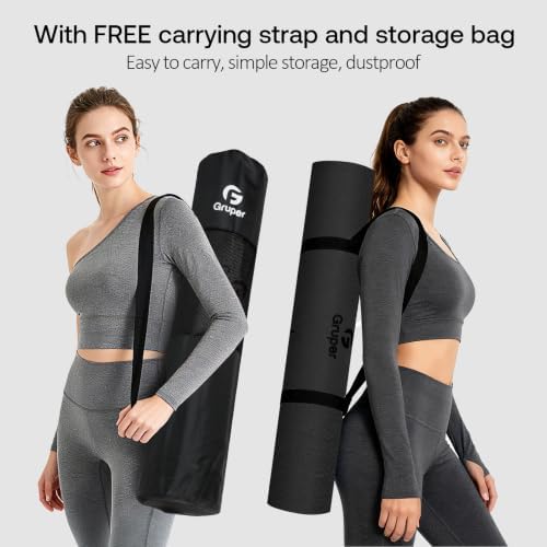 Gruper Yoga Mat Non Slip, TPE Extra Wide Yoga Mat with Alignment Mark