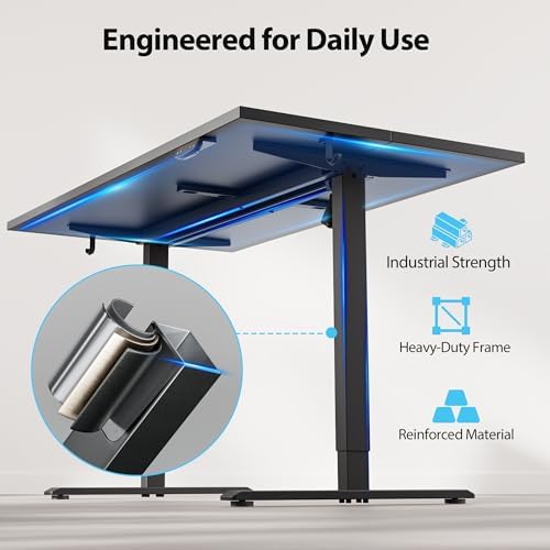 Agilestic 63 * 28 Inch Height Adjustable Electric Standing Desk, Black