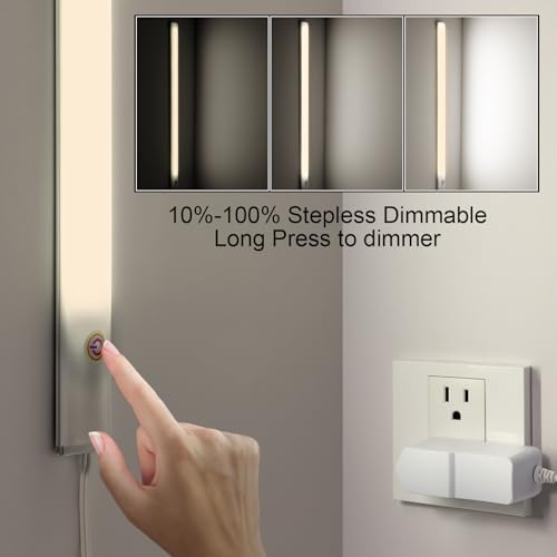 Under Cabinet Lighting Natural White 4000K, Dimmable Under Cabinet Lights with Touch Switch, LED Under Counter Lighting for Desk