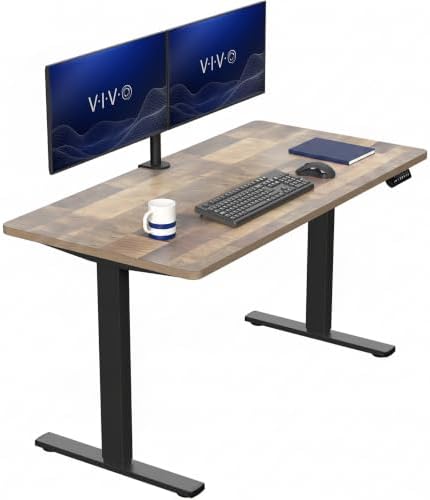 VIVO Reclaimed Wood 55 x 28 in Standing Desk, DESK-KIT-1B55P