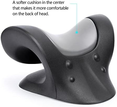 RESTCLOUD Comfortable Neck Stretcher for Neck Pain Relief, Neck and Shoulder Relaxer Cervical Traction Device for TMJ Pain Relief and Muscle Relax, Cervical Spine Alignment Chiropractic Pillow