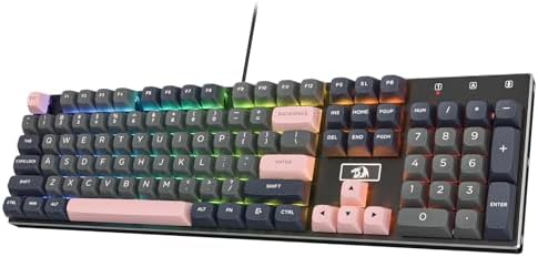Redragon K556 Wired RGB Mechanical Gaming Keyboard, 104-Key Aluminum Board