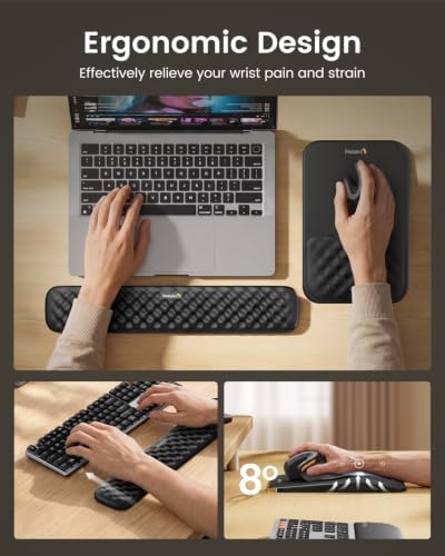 ProtoArc KMP50 Ergonomic Mouse Pad with Wrist Rest, PU Leather, Black