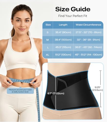 0.6mm Ultra Thin Back Brace, Back Support with Back Pad Black XL