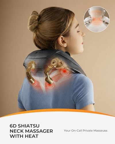 CooCoCo FSA Eligible Cordless Neck Massager with Heat and Remote Control