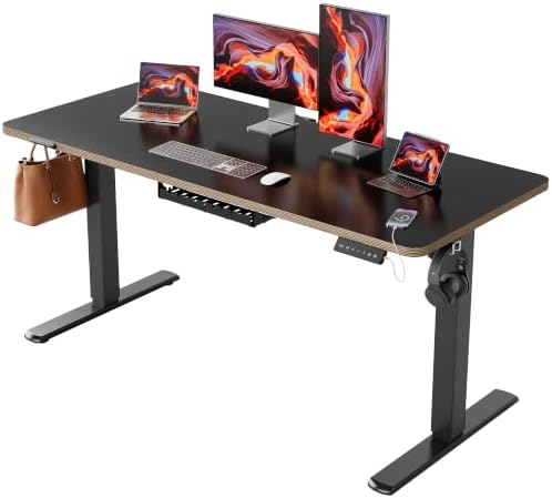 55 Inch Standing Desk with USB-C Port, Cable Management