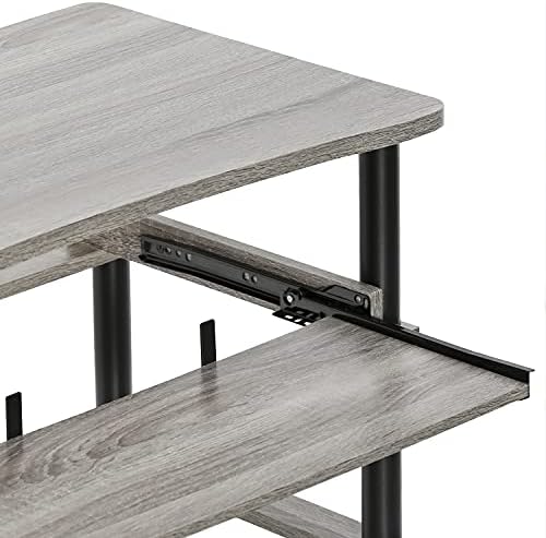Furinno 10016GYW/BK Home Laptop Notebook Computer Desk, French Oak Grey/Black