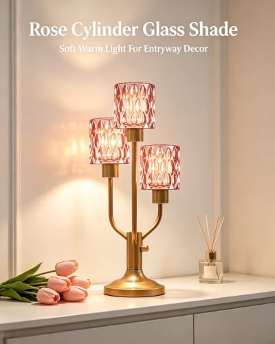 Lightdot Mid Century Modern Red Glass Table Lamp 3 Bulbs Included Dimmable