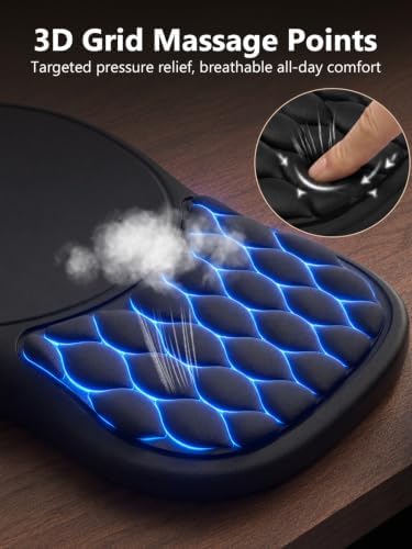 Ergonomic Mouse Pad with Wrist Support, Black Mousepads for Desk