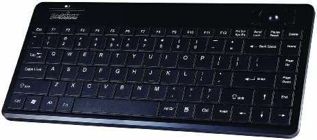 Perixx Periboard-706 Wireless Mini Keyboard, Build-in 0.55 Inch Trackball for Pointing Feature, Black, US English Layout