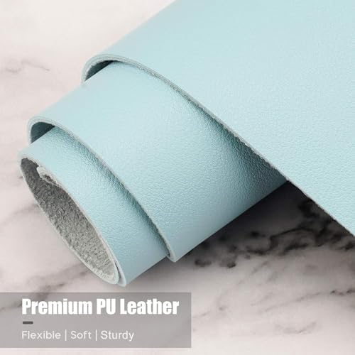 Hsurbtra Desk Pad, 30" x 14" PU Leather Desk Mat, XL Extended Mouse Pad, Waterproof Desktop Blotter Protector, Non-Slip Ultra Thin Large Laptop Keyboard Writing Mat for Office Home, Lake Blue