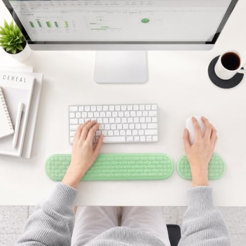 Ergonomic Keyboard Wrist Rest & Mouse Pad with Wrist Rest Set, Green