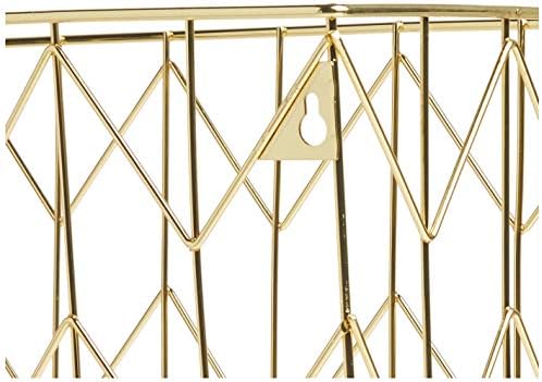 U Brands Hanging File Desk Organizer, Wire Metal, Gold Finish, 8.5" x 11'