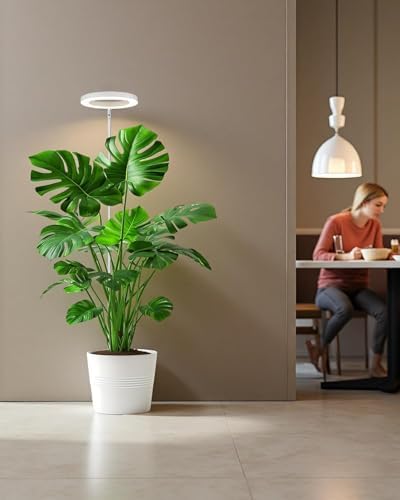 yadoker Plant Grow Light,LED Growing Light Full Spectrum for Indoor Plants,Aluminum Black Plant Lights,Height Adjustable, Automatic Timer, 5V Low Safe Voltage
