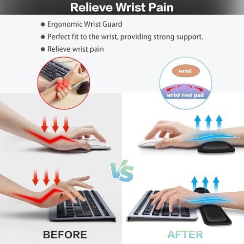 4-in-1 Mouse Pad Black, Mouse Pad with Wrist Rest