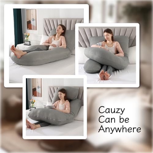 ALLOPERA Pregnancy Pillow, Full Body Maternity Pillow 57 inch, with Removable Washable Cover - Sleep Support for Legs, Back, Neck, Shoulder, HIPS, Belly for Pregnent Women (Cooling Cover)